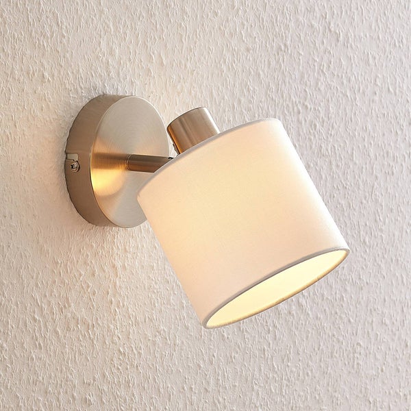 Lindby Wandleuchte, Wandlampe Innen Stannis (Modern) in Weiß aus Metall (1 flammig E14) - Textil Wandleuchten Wandstrahler Wandbeleuchtung Schlafzimmer / Wohnzimmer Wohnzimmerleuchte