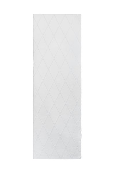 Kurzflor Teppich Splendora Weiß Modern, Klassisch 80 x 250 cm