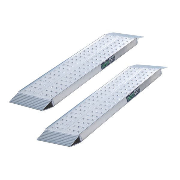TRUTZHOLM 2 x Auffahrrampen 150 x 28 cm Traglast 540 kg Alu grau gelocht Verladerampen