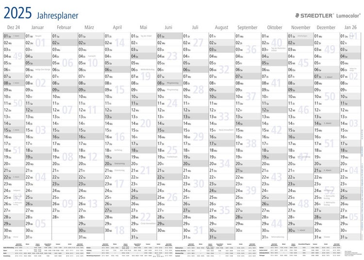 STAEDTLER Kalender Lumocolor Jahresplaner 2025