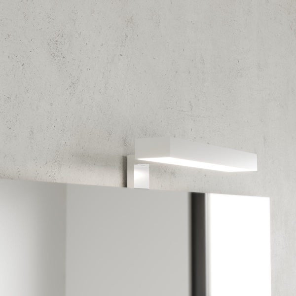 Himmelblauer Unterschrank 100cm, Keramik-Waschtisch und Spiegel mit Lampe | New York