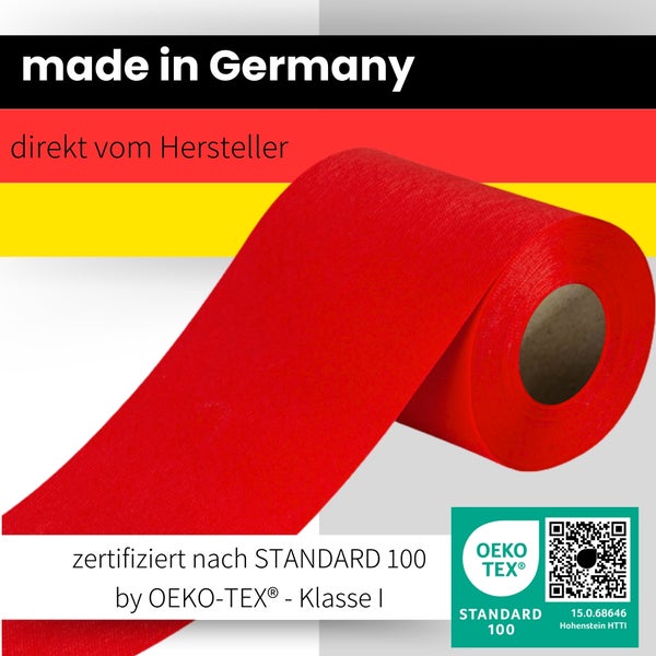 Sensalux Tischläufer, Länge: 25m, stoffähnliches Vlies, Breite: 15cm, Rot
