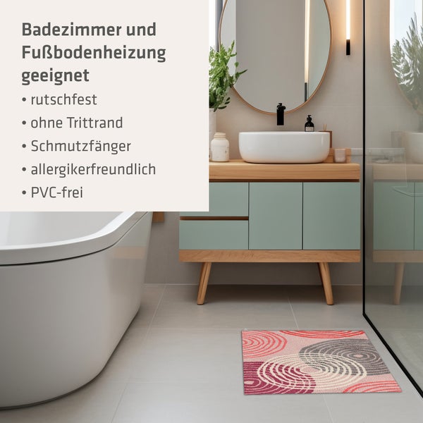 Akzente Feel Badematte mit Motiv in Rosa Fußmatte 50 x 70 cm, rutschfest, saugfähig