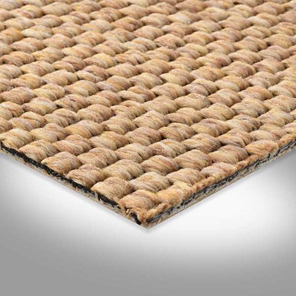 Auslegware Teppichboden mit Sisal in Gelb Ocker mit Flachgewebe Struktur 400 cm Breite (Meterware)