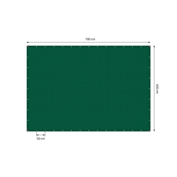 ECD Germany Premium Abdeckplane Gewebeplane mit Ösen, 4x7m 28m², 650g/m², Grün, PVC, Wasserdicht, Reißfest, 10 Haken, LKW-Plane Bootsplane Gartenplane Holzplane, Schutzplane für Gartenmöbel Pool Auto