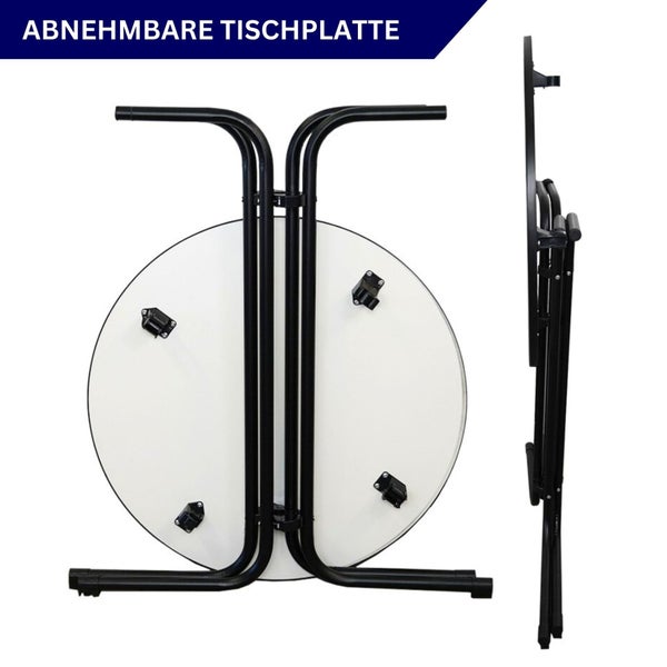 Runder Klapptisch mit abnehmbarer Tischplatte