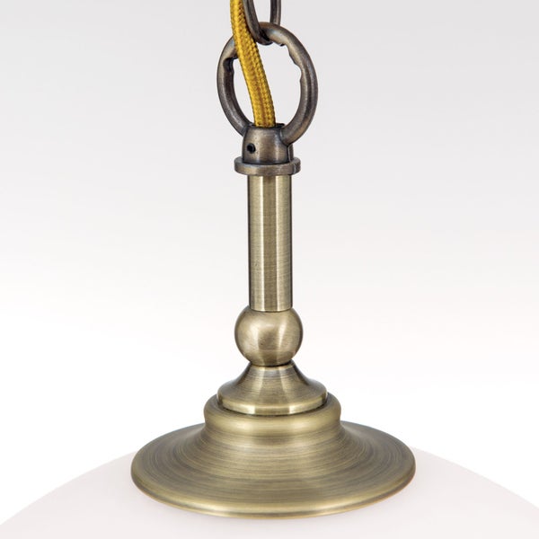 Hängeleuchte Old Style 33cm antik Milchglas