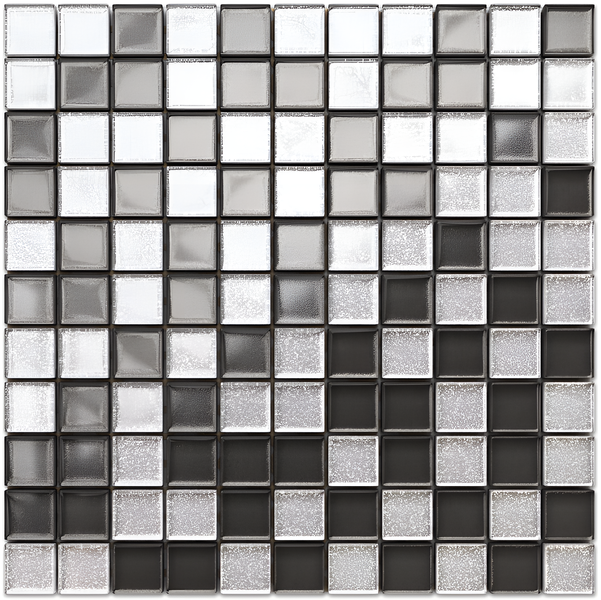 Glasmosaik auf Netz für Bad und Küche 30cm x 30cm  - Graphite Diamond