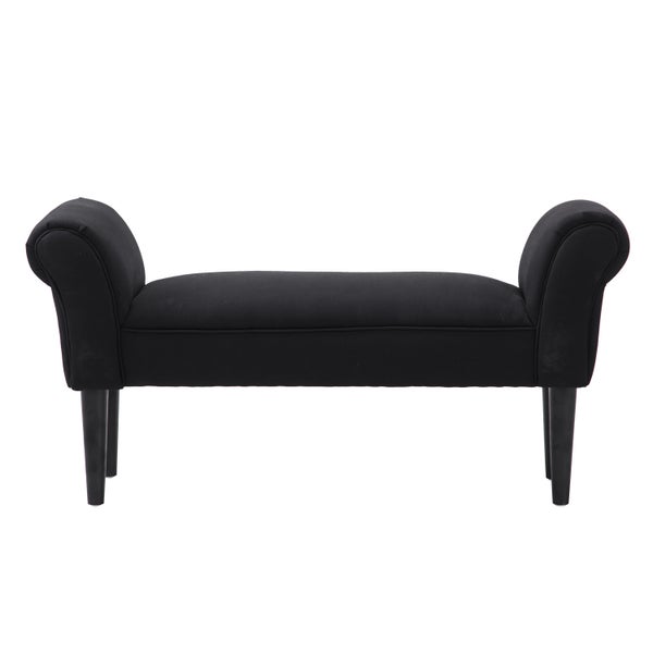 HOMCOM Bettbank, Polsterbank, Sitzbank, Flurbank für Schlafzimmer, bis 130 kg Belastbar, Segelstoff, Schwarz, 102 x 36 x 51 cm