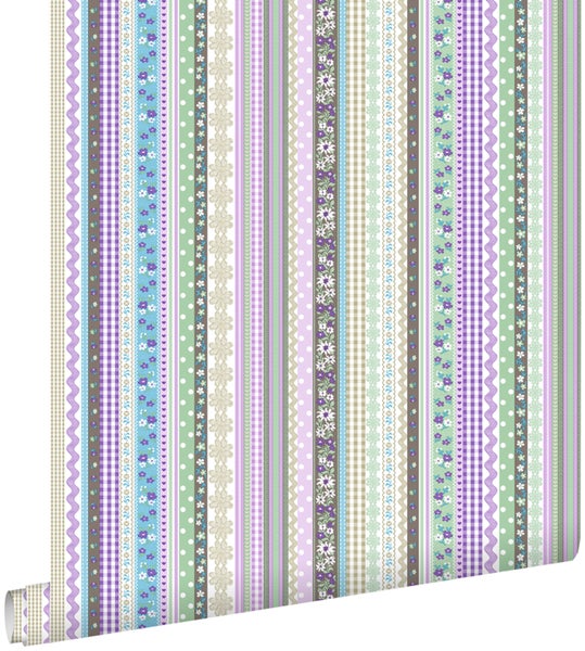 ESTAhome Tapete Schleifen Pastell-Farben - 53 cm x 10.05 m - 138143