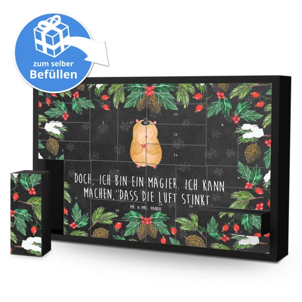 Mr. & Mrs. Panda Befüllbarer Adventskalender Hamster Hut - Schwarz