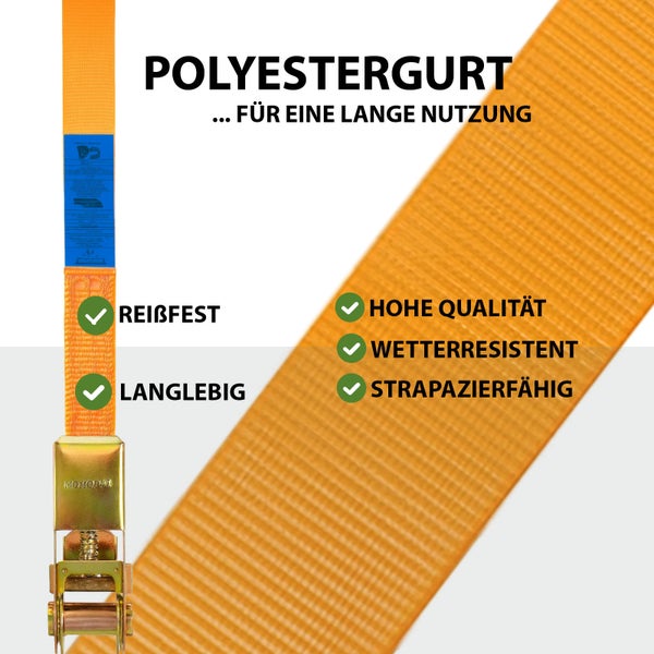 Polyesterspanngurt mit Ratsche für Ladungssicherung