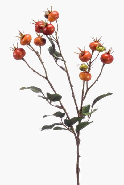 Künstliche Hortensie mit rosa Blüten und grünen Blättern.