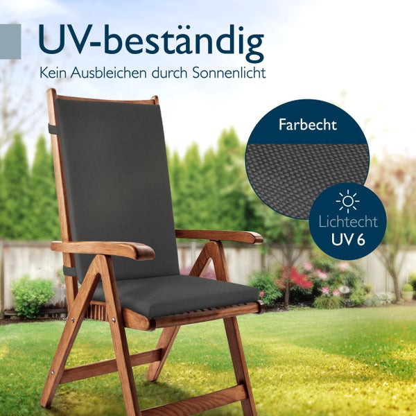 Gartensessel mit UV-beständiger Polsterung und farbechtem Bezug
