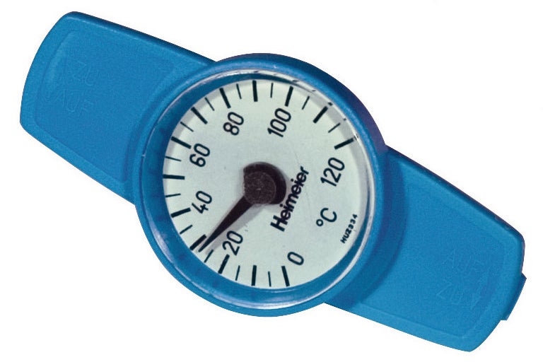 Heimeier Thermometer zu Globo-Kugelhahn rot zum Nachrüsten für DN10-32, blau, 0600-07.380