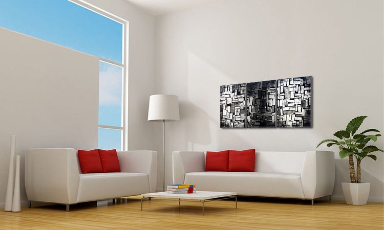 Das Leinwandbild -Splited Moon- 150x70x2 cm handgemaltes Unikat