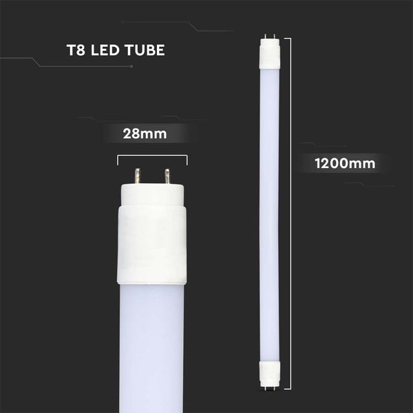 V-TAC VT-121 - LED T8 Röhren - Samsung - IP20 - 18W - 1850 Lumen - 3000K - 5 Jahre - 120CM