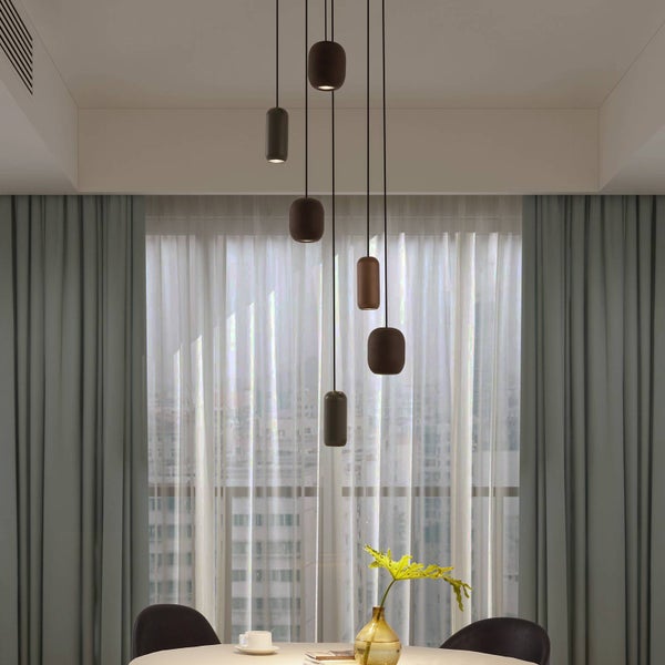 Lucande Pendelleuchte Narion (Modern) in Schwarz aus Metall (6 flammig, GU10) - Deckenlampe Esstischlampe Hängelampe Hängeleuchte Wohnzimmerleuchte