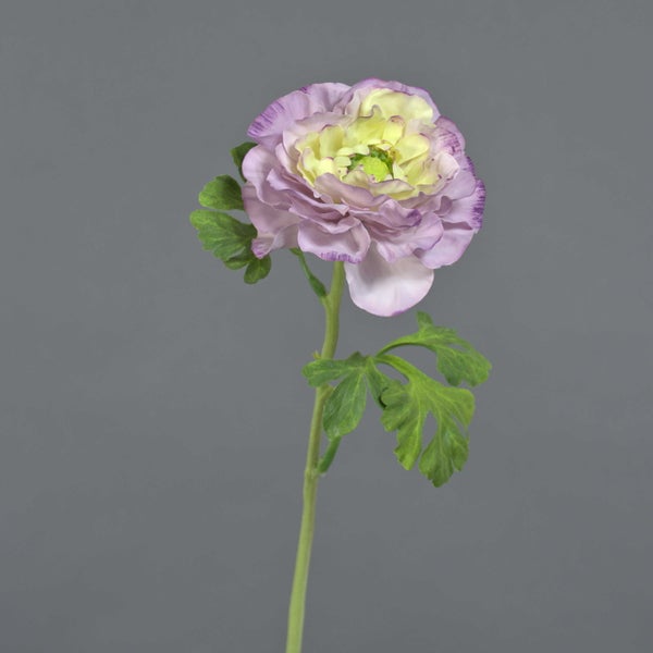 Künstliche Ranunkel Kunstblume mit rosa-violetten Blütenblättern und grünem Stängel