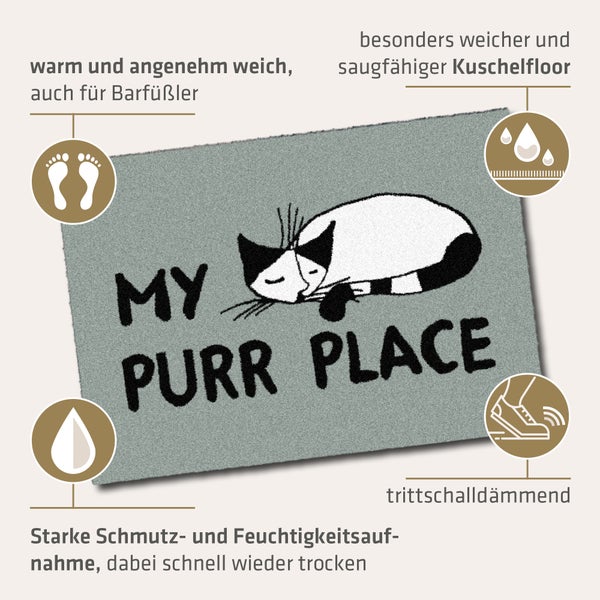 Akzente Feel Badematte mit Motiv in Grün Fußmatte 50 x 70 cm, rutschfest, saugfähig