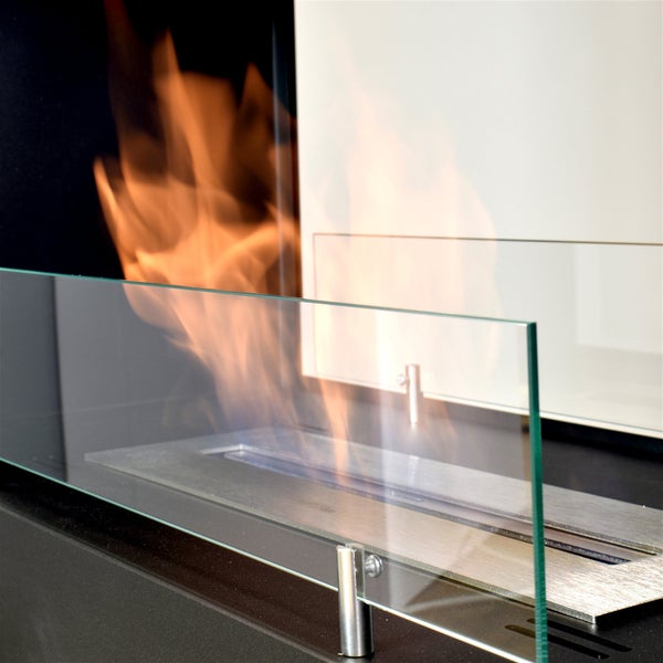 GLOW FIRE Ethanol Kamin 'Ulstein' | Ethanolofen in Grau mit 3 Std. Brenndauer und 2 KW Heizleistung | BxHxT: 110x100x30 cm