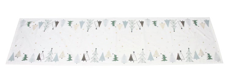 FRANK FLECHTWAREN | Tischläufer Tannenbäumchen, POLYESTER, 40 x 140 cm