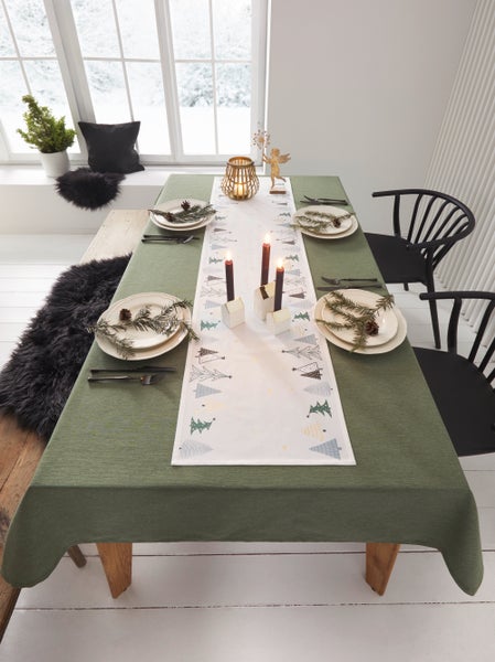 FRANK FLECHTWAREN | Tischläufer Tannenbäumchen, POLYESTER, 40 x 140 cm