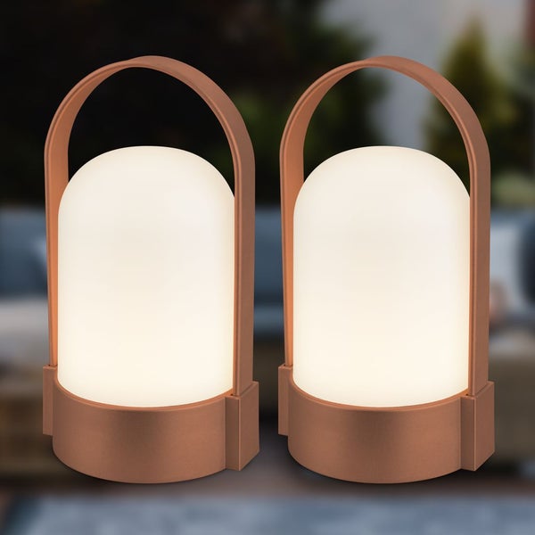 Zwei tragbare LED-Leuchten mit Griff