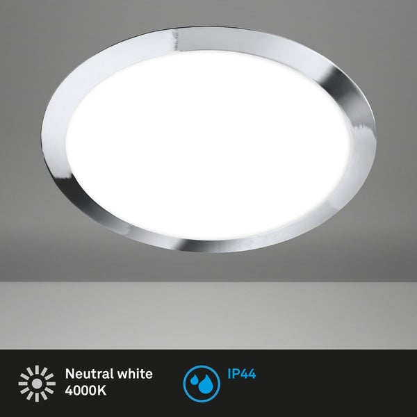 LED Deckenleuchte, chrom, IP44, 1xLED/12W