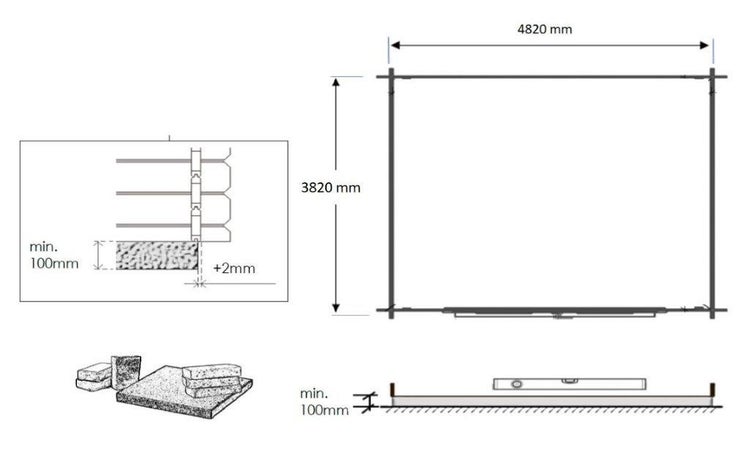 Gartenhaus, Gerätehaus 20m2 - 5x4m - 28mm - Imprägniert