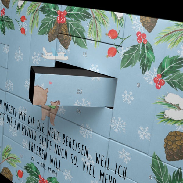 Mr. & Mrs. Panda Befüllbarer Adventskalender Bär Flugzeug - Blau Pastell