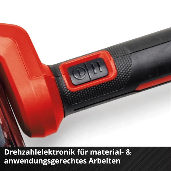 Detailansicht eines Elektrowerkzeug-Griffs mit Drehzahlelektronik für material- und anwendungsgerechtes Arbeiten.