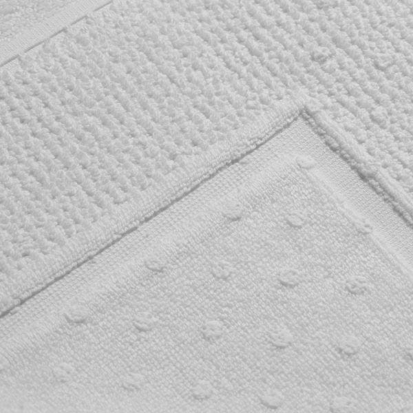 Weißer rutschfester 900x600mm Badteppich | Teddy