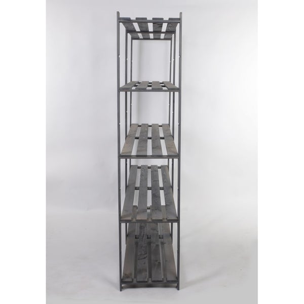PROREGAL Holzregal Pinepeak HxBxT 170 x 170 x 38 cm 5 Fachboden 1,2 cm Dickes Kiefernholz Grau