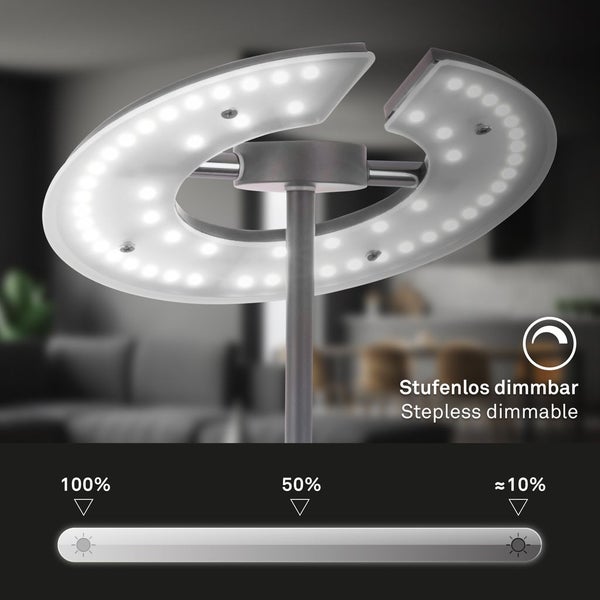 LED Stehlampe LED Stehleuchte Deckenfluter Wohnzimmer Dimmbar Lesearm Leselampe