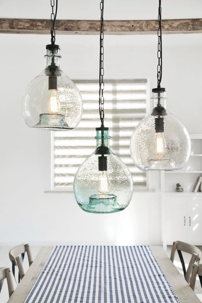 Moderne Hängelampe aus Glas 33 cm | Wohnzimmer Esszimmer Leuchte