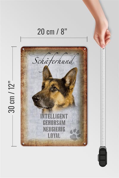 Blechschild Spruch 20x30cm Schäferhund Hund Schild