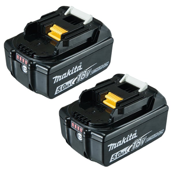 Makita 2x BL1850B Akku 5,0 Ah 18V Li-Ion mit Ladestandsanzeige - BL1850B-2