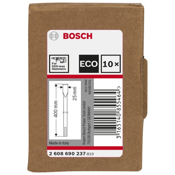 Bosch 10x Flachmeißel LPP SDS-max 400 mm - 2608690237