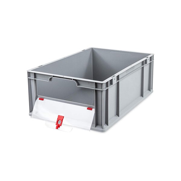 PROREGAL Eurobox NextGen Insight Cover HxBxT 22 x 40 x 60 44 Liter Niedrig/Rot Eurobehälter Transportbox