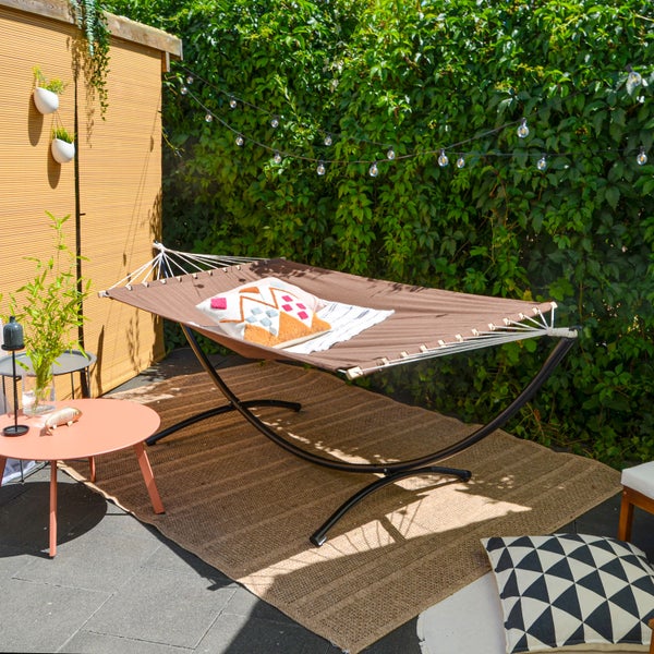 AMANKA Doppel Hängematte mit Gestell - 200x120 Garten Hängeliege - Outdoor Hängemattengestell Metall