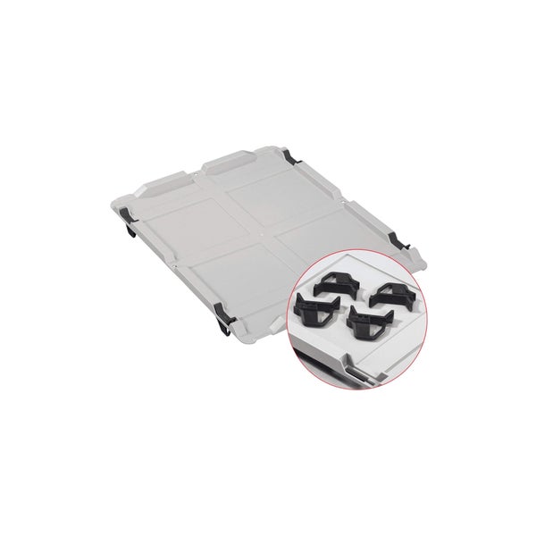 PROREGAL SuperSparSet 8x Eurobox NextGen Grip mit Auflagedeckel mit 4 Schwarzen Schiebeschnappverschlüssen HxBxT 22 x 30 x 40 cm 20 Liter