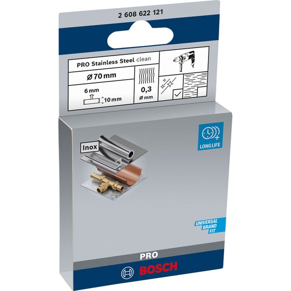 Bosch Pro Edelstahllochsaege mit einem Durchmesser von 70 Millimeter