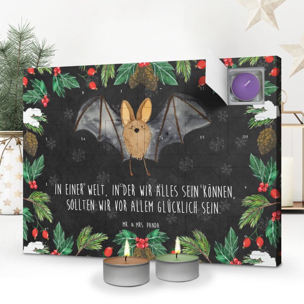 Mr. & Mrs. Panda Duftkerzen Adventskalender Fledermaus Flügel - Schwarz
