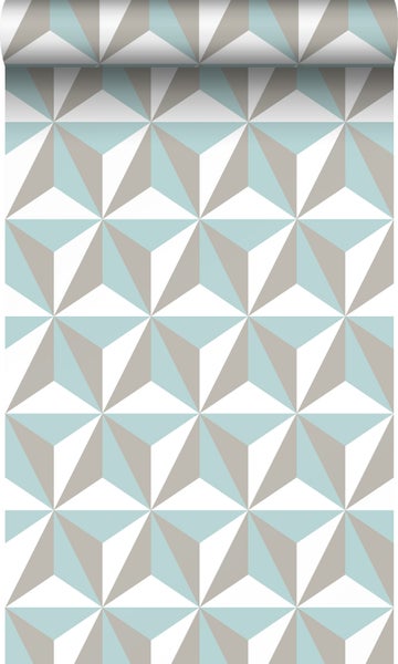 Origin Wallcoverings Tapete 3D-Muster Seladongrün - 53 cm x 10.05 m - 347446