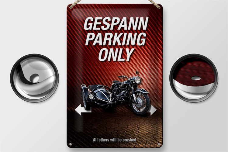 Blechschild Spruch 20x30cm gespann parking only all others