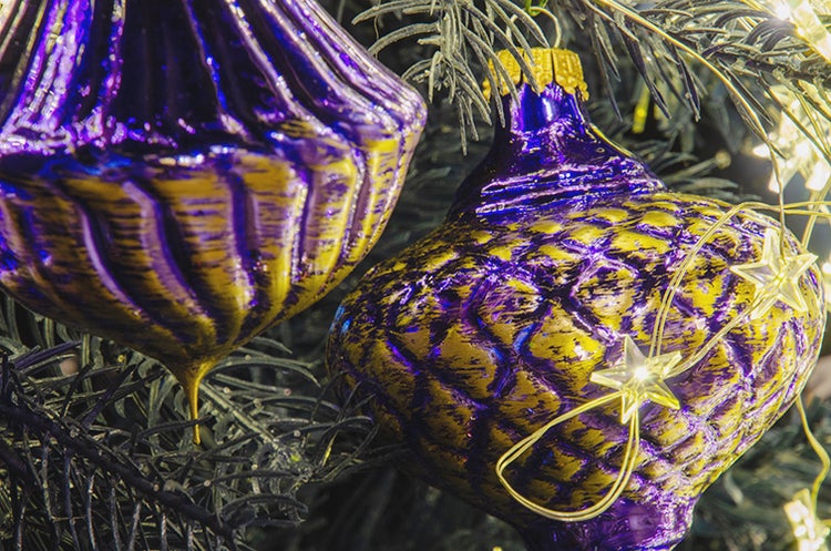 Glasfigurensortiment Barock Royal Blau/Gold Glanz (Barocke Weihnacht), 6-teilig, 11-13cm (GMK), 6 Stck., Weihnachtsbaumkugeln, Christbaumschmuck, Weihnachtsbaumanhänger
