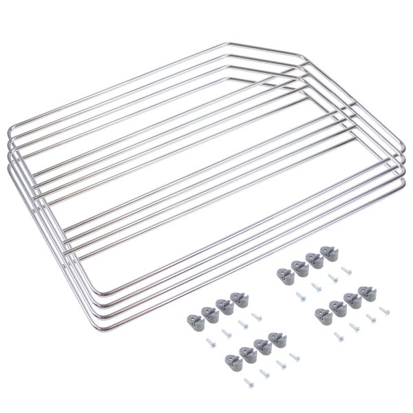 Set mit 3 Drahtböden für Schuhschränke, inklusive Befestigungsclips und Schrauben, Metall verchromt.