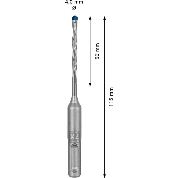 Bosch Expert 7X Hammerbohrer, 4,0 mm Durchmesser, 115 mm Länge