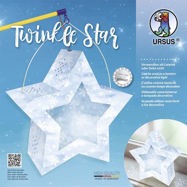 URSUS Laternenzeit / Home Decoration Twinkle Star Schnee, Stern Bastel-Set als Laterne oder Deko-Licht